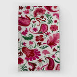 Floral White Hand Embroidered Wool Chainstitch Rug - Zaina by CtoK