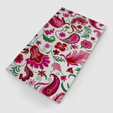 Floral White Hand Embroidered Wool Chainstitch Rug - Zaina by CtoK