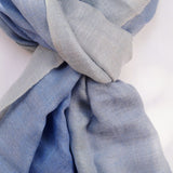 Romantic Blue Ombre Handwoven Pure Pashmina Stole