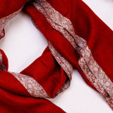 Kinaari - Handwoven Pashmina Stole Ruby Red