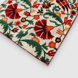 Ivory Hand Embroidered Chainstitch Runner Rug