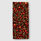 Chocolate Brown And Wild Orange Hand Embroidered Chainstitch Runner Rug