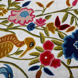 Powder White Hand Embroidered Chainstitch Rug
