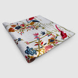 Powder White Hand Embroidered Chainstitch Rug