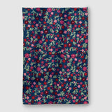Navy Blue Hand Embroidered Chainstitch Rug - Zaina by CtoK