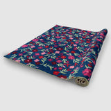 Navy Blue Hand Embroidered Chainstitch Rug - Zaina by CtoK
