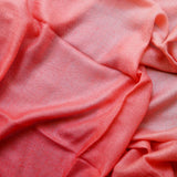 Hot Coral Ombre Handwoven Pure Pashmina Stole