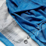 Shimmer Blue Reversible Handwoven Pashmina Stole - Zaina by CtoK