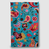 Curious Blue Hand Embroidered Chainstitch Rug