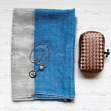 Shimmer Blue Reversible Handwoven Pashmina Stole - Zaina by CtoK