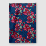 Navy Blue Hand Embroidered Chainstitch Rug - Zaina by CtoK