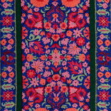 Emerald Green Hand Embroidered Wool Chainstitch Rug