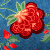 Salt Lake Blue Hand Embroidered Chainstitch Rug