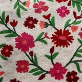 Winter White Hand Embroidered Chainstitch Runner Rug