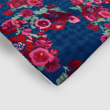 Navy Blue Hand Embroidered Chainstitch Rug - Zaina by CtoK