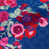 Navy Blue Hand Embroidered Chainstitch Rug - Zaina by CtoK