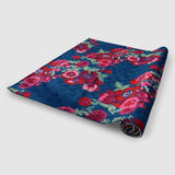 Navy Blue Hand Embroidered Chainstitch Rug - Zaina by CtoK