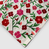 Winter White Hand Embroidered Chainstitch Runner Rug