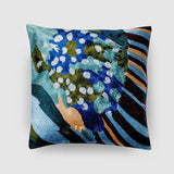 Kingfisher Hand Embroidered Chainstitch Cushion Cover Green