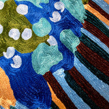 Kingfisher Hand Embroidered Chainstitch Cushion Cover Green