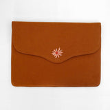 Bouquet - Aari Embroidered Laptop Sleeve Brown - Zaina by CtoK