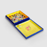 Charbagh Ludo - Papier Mache Game Blue Medium - Zaina by CtoK