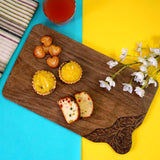 Corner Walnut Wood Cheese Platter - Zaina by CtoK