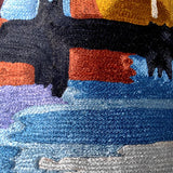 Dal Lake Musings Hand Embroidered Cushion Cover Blue