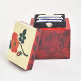 Flowers of Kashmir - Papier Mache Memory Game Red - Zaina by CtoK