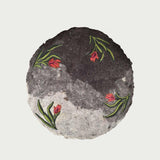 Tulip - Wool Hand Felted Kashmir Namda Round Rug - Zaina by CtoK