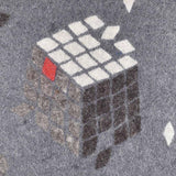 Cuboid - Wool Hand Felted Kashmir Namda Rug Grey - Zaina by CtoK