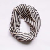 Ivory Black Pin Stripped Men's Pashmina Scarf - Zaina by CtoK