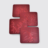 Rajbagh Papier Mache Coaster Set Maroon - Zaina by CtoK