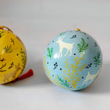 Reindeer Christmassy Baubles - Mixed Pastel Papier Mache Christmas Decorations in Pack of 5