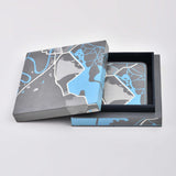 Map of Srinagar- Papier Mache Coaster set - - Zaina by CtoK