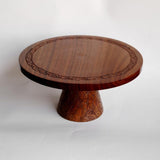 Doon Takht Walnut Wood Cake Stand - Zaina by CtoK