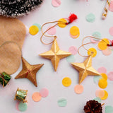 Four Pointer Star - Red and Gold Papier Mache Christmas Decorations Pack of 3 - Zaina by CtoK