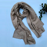 Ecru Silver Shimmer Handwoven Pashmina Stole