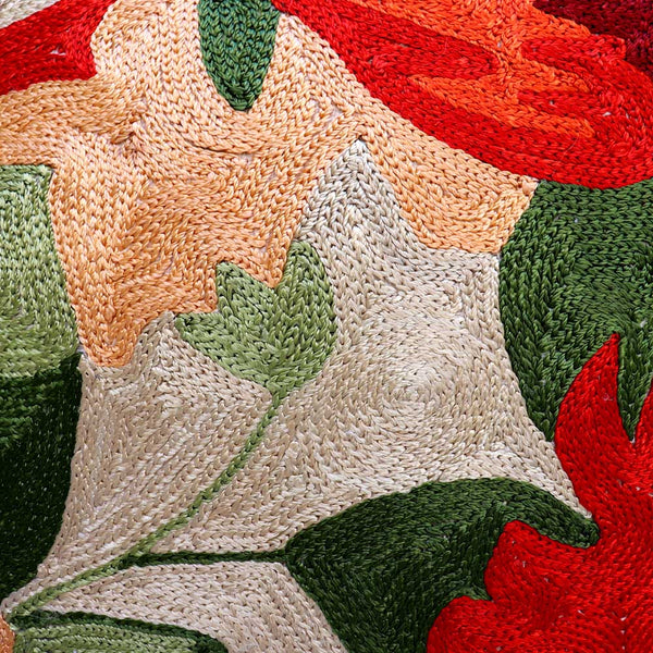Daisy Chainstitch Embroidered Cushion Cover Buff