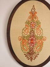 Hodal Aari Embroidered Wall Hanging - Beige