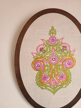 Rukh Aari Embroidered Wall Hanging - Off White