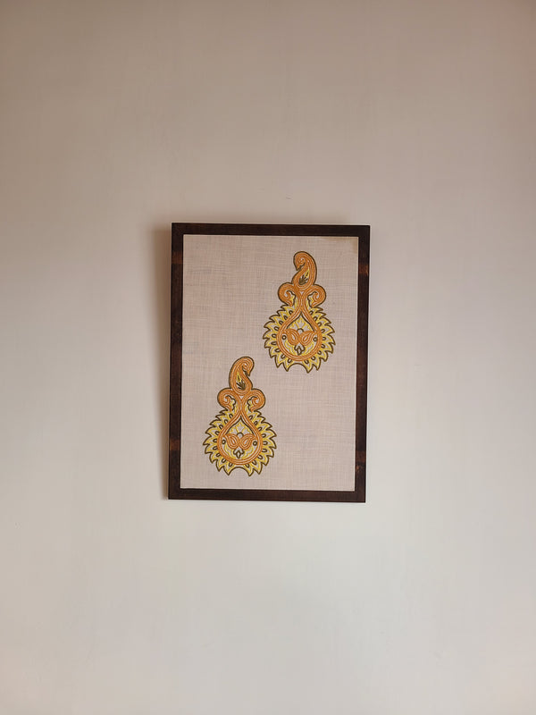 Tasar Aari Embroidered Wall Hanging - Off White