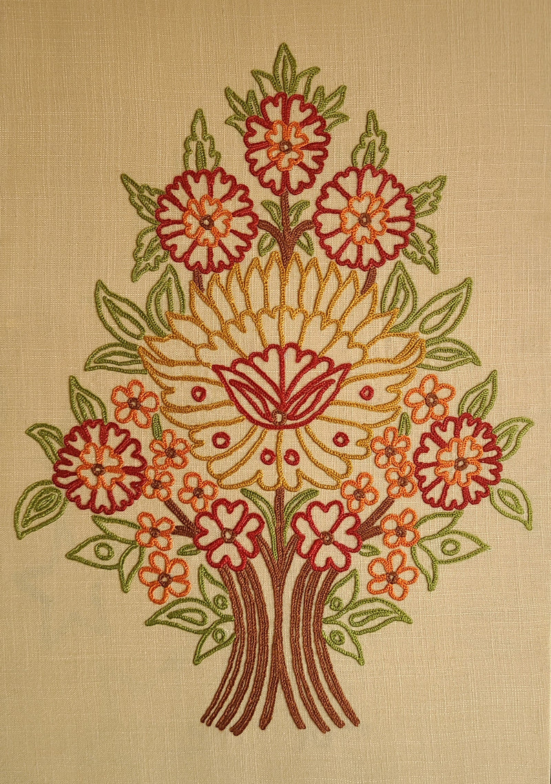 Ach Aari Embroidered Wall Hanging - Beige