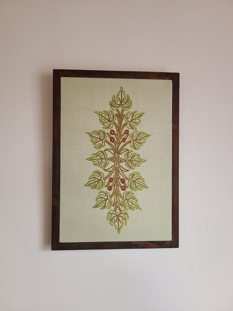 Boni Aari Embroidered Wall Hanging - Tea Green