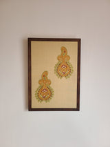 Tasar Aari Embroidered Wall Hanging - Beige