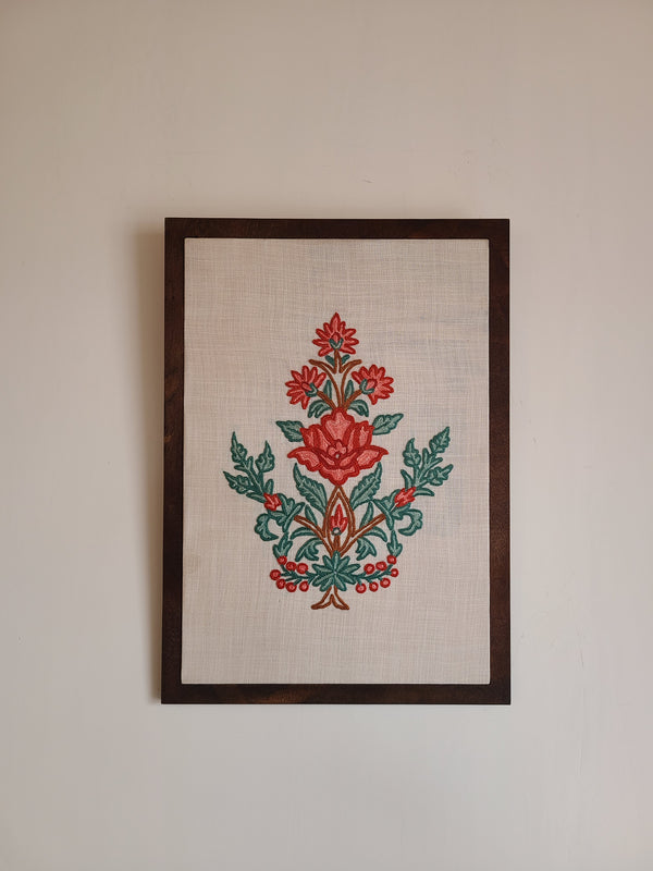 Nar Aari Embroidered Wall Hanging - Off White