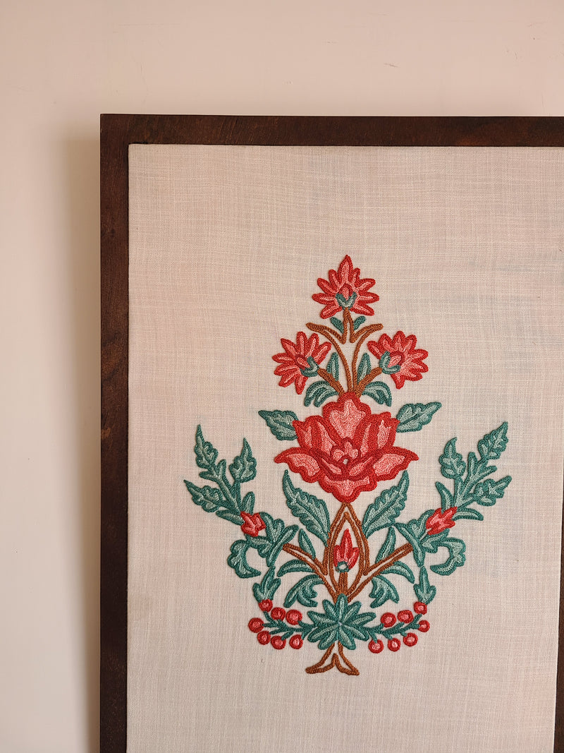 Nar Aari Embroidered Wall Hanging - Off White