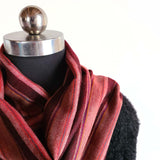 Wine Red & Light Coral Striped Handwoven Pashmina Stole