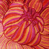 Dahlias Chainstitch Embroidered Cushion Cover Red & Yellow