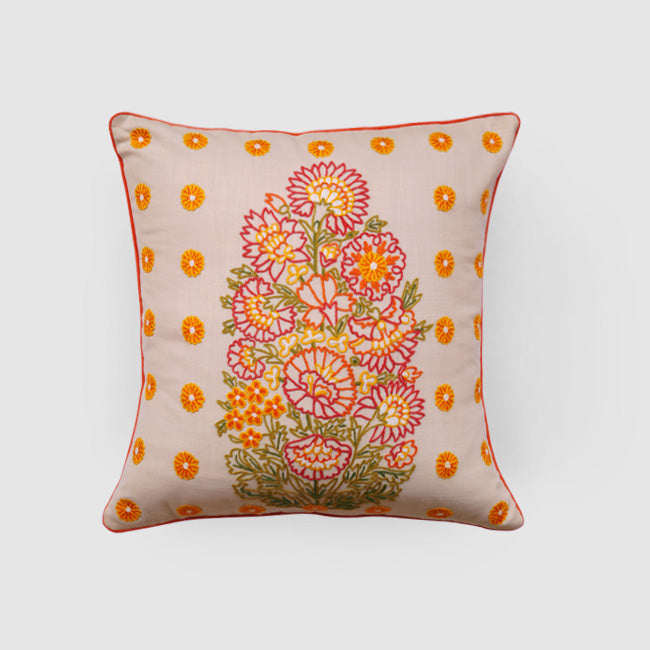 Dilara Aari Embroidered Cushion Cover Cream